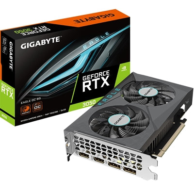Gigabyte NVIDIA GeForce RTX 3050 EAGLE OC 6G Graphics Card, 6GB GDDR6, 2304 CUDA Cores, 1500 MHz Core Clock, Dual Fan, 2x DisplayPorts / 2x HDMI Ports