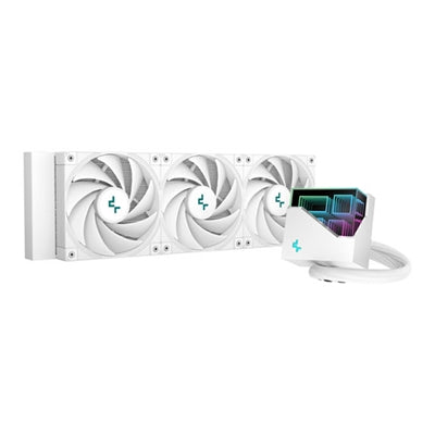 DeepCool LT720 WH All In One Liquid CPU Cooler, Infinity Mirror Cap, 3x 120mm PWM Fans, 360mm Radiator, Intel/AMD