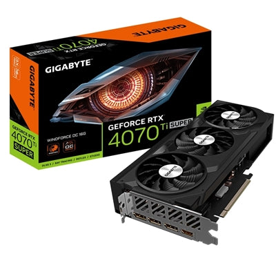 Gigabyte NVIDIA GeForce RTX 4070 Ti SUPER WINDFORCE OC Graphics Card, 16GB GDDR6X, 8448 CUDA Cores, 2625 MHz Core Clock, Triple Fan, 3x DisplayPorts / 1x HDMI Port