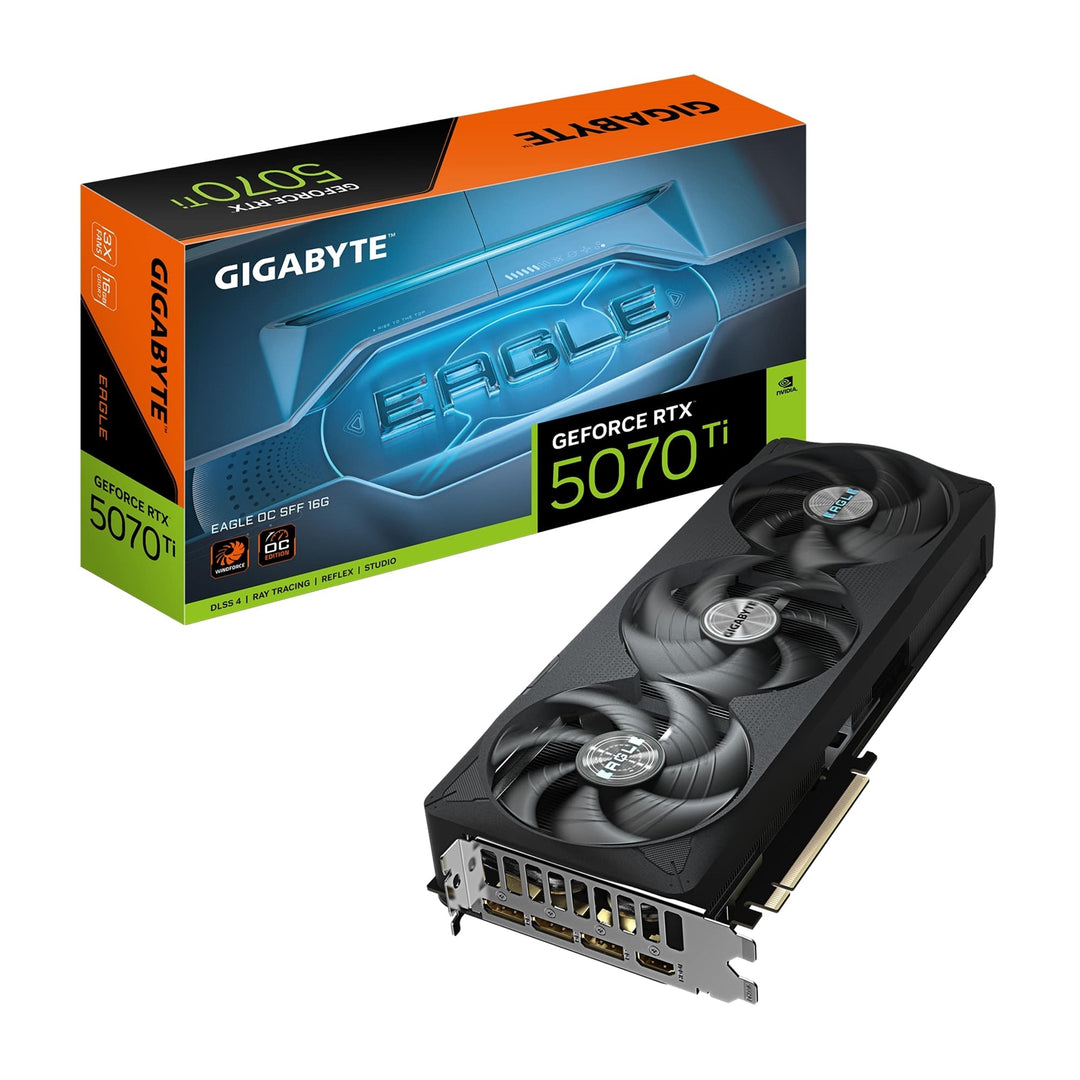 Gigabyte NVIDIA GeForce RTX 5070 Ti EAGLE OC SFF 16G Graphics Card, 16GB GDDR7, 8960 CUDA Cores, 2542 MHz Core Clock, Triple Fan, 3x DisplayPorts / 1x HDMI Port