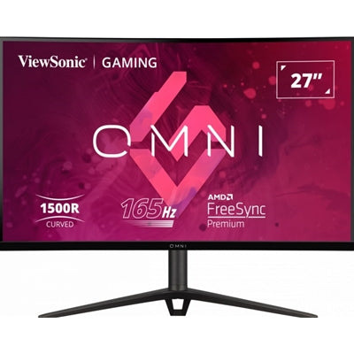 Viewsonic VX Series VX2718-2KPC-MHDJ 27 Inch Curved QHD Gaming Monitor, 2K, 180Hz, Freesync, 1ms, Speakers, HDMI, Display Port, Height Adjust, Black
