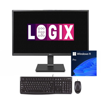 LOGIX Intel Quad Core 27 Inch Full HD All-in-One Business / Education Desktop PC with 12GB RAM and 512GB SSD, plus Windows 11 Pro, plus Logitech Keyboard & Mouse